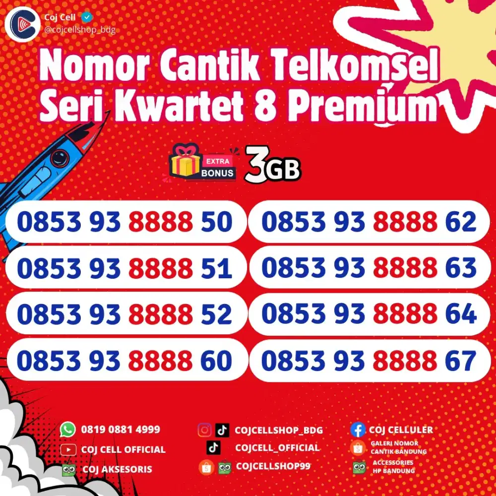 Nomor cantik Telkomsel quartet 8