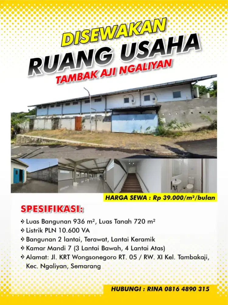 Disewakan Ruang Usaha di Tambakaji, Ngaliyan