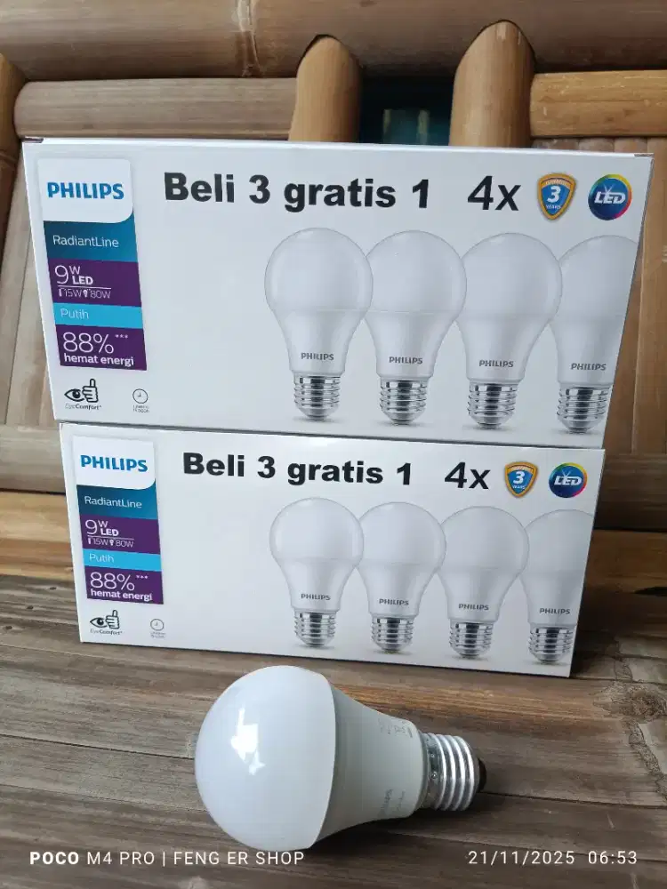 Lampu LED Philips 9watt ( isi 4 )