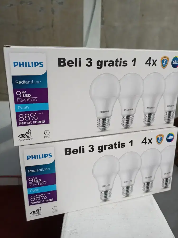 Lampu LED Philips 9watt ( isi 4 )