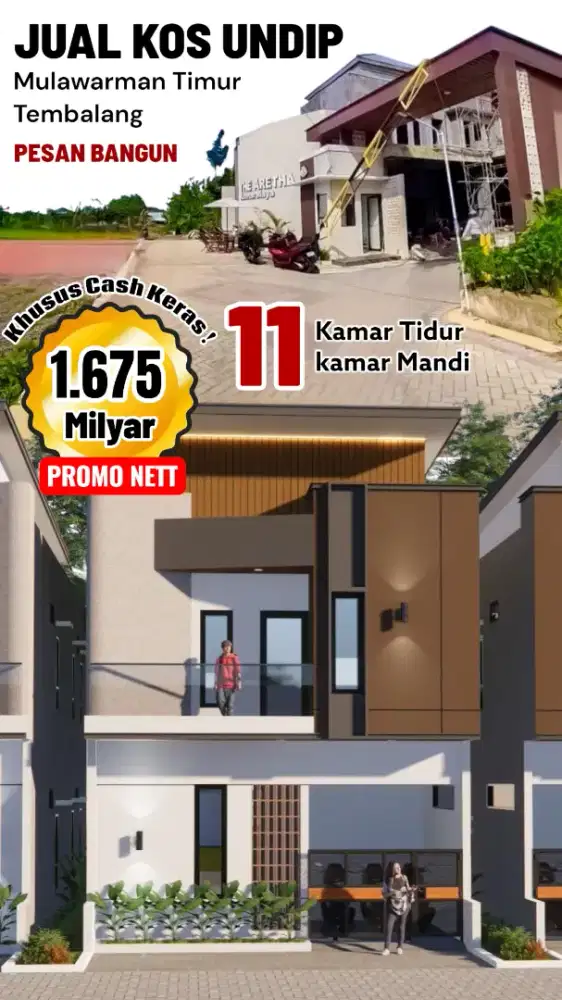 JUAL KOS TEMBALANG UNDIP 11 KAMAR 1.675MILYAR NETT PROMO LAUNCHING