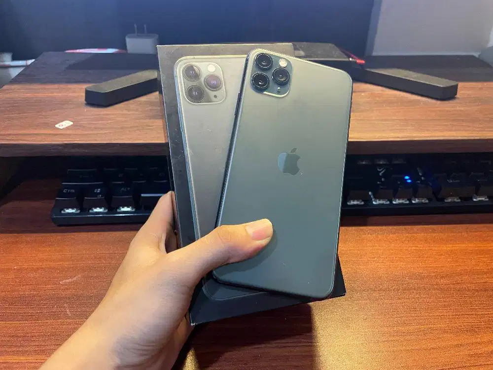 IPHONE 11 PRO MAX MIDNIGHT GREEN 256 GB RESMI IBOX SECOND