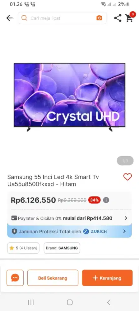 SAMSUNG LED SMART TV 55 INCI