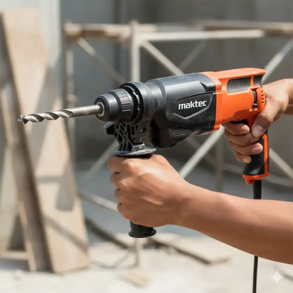 Bor Drill Maktec Mt 870 Makita hammer daya 710 Watt skala proyek