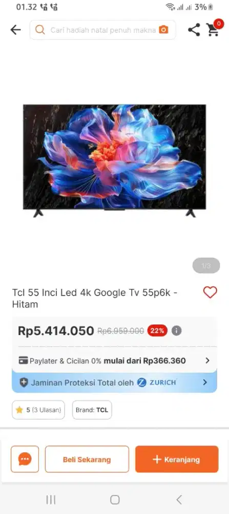 TCL LED GOOGLE TV 55 INCI