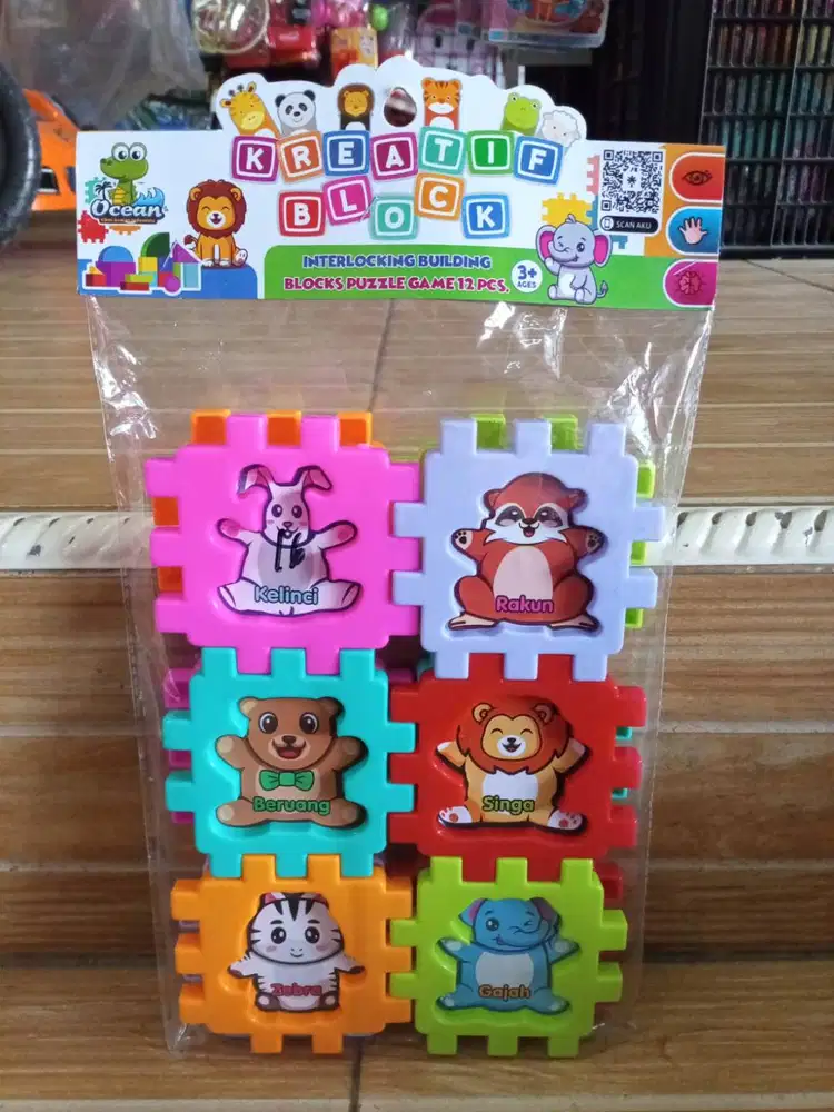 mainan anak puzzle hewan