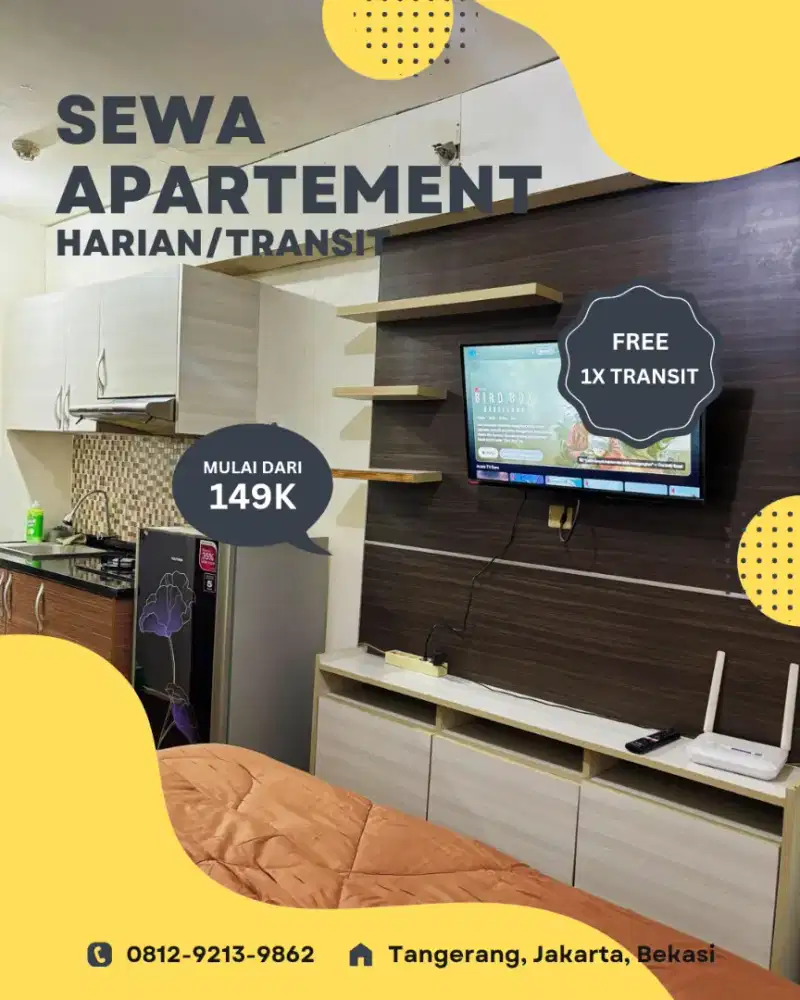 Sewa apartement harian/transit green pramuka termurah