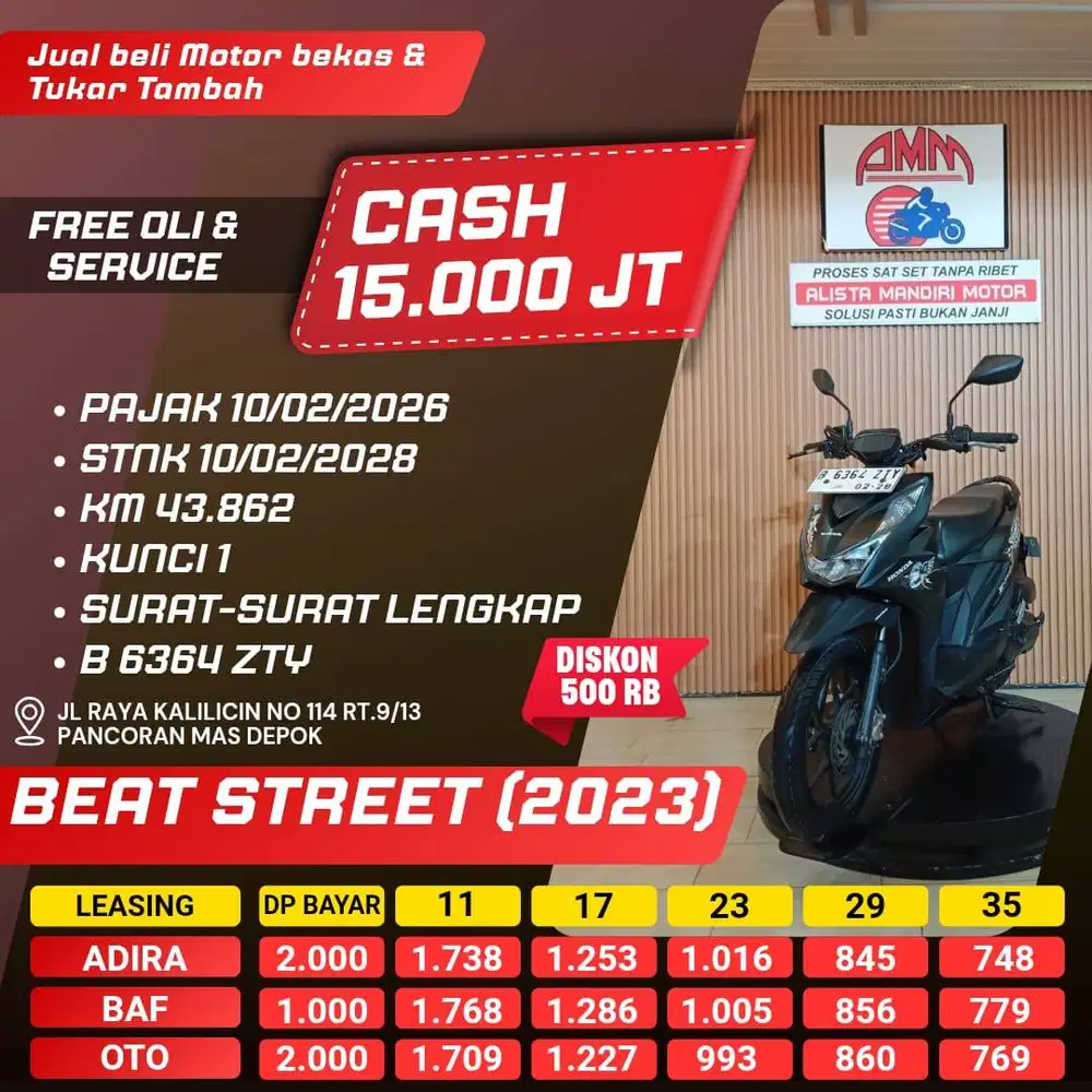 BEAT STREET TH 2023 KREDIT DP 1JTBISA CASH/TRADE IN/PAKAI CC/PAYLATER