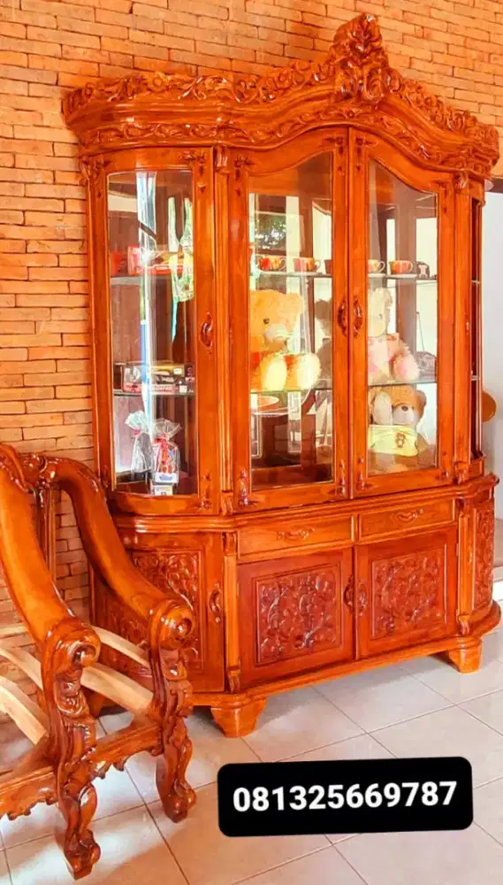 Almari Pajangan Lemari Hias Almari Pajangan Kayu Jati