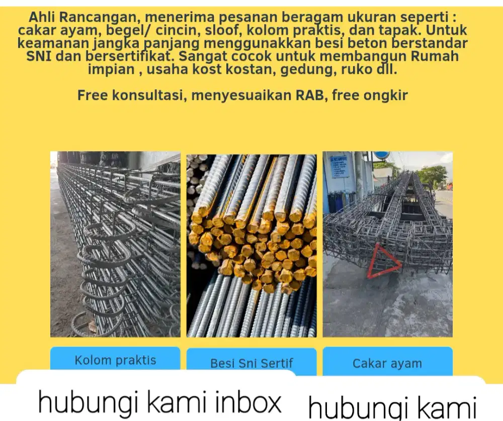 Terima pesanan cakar ayam begel kolom sloof