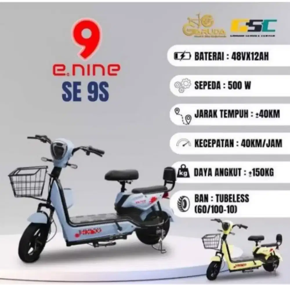 Sepeda Listrik Ebike ENine E-Nine SE-9S SE9S 500W 48V 12AH