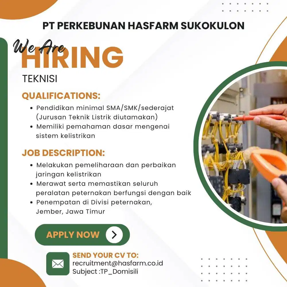 Teknisi Kandang Ayam Petelur