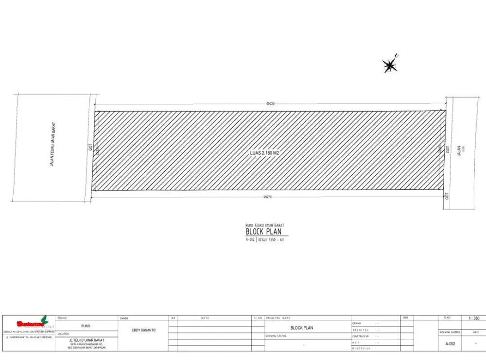 DISEWAKAN RUKO LOKASI TEUKU UMAR BARAT