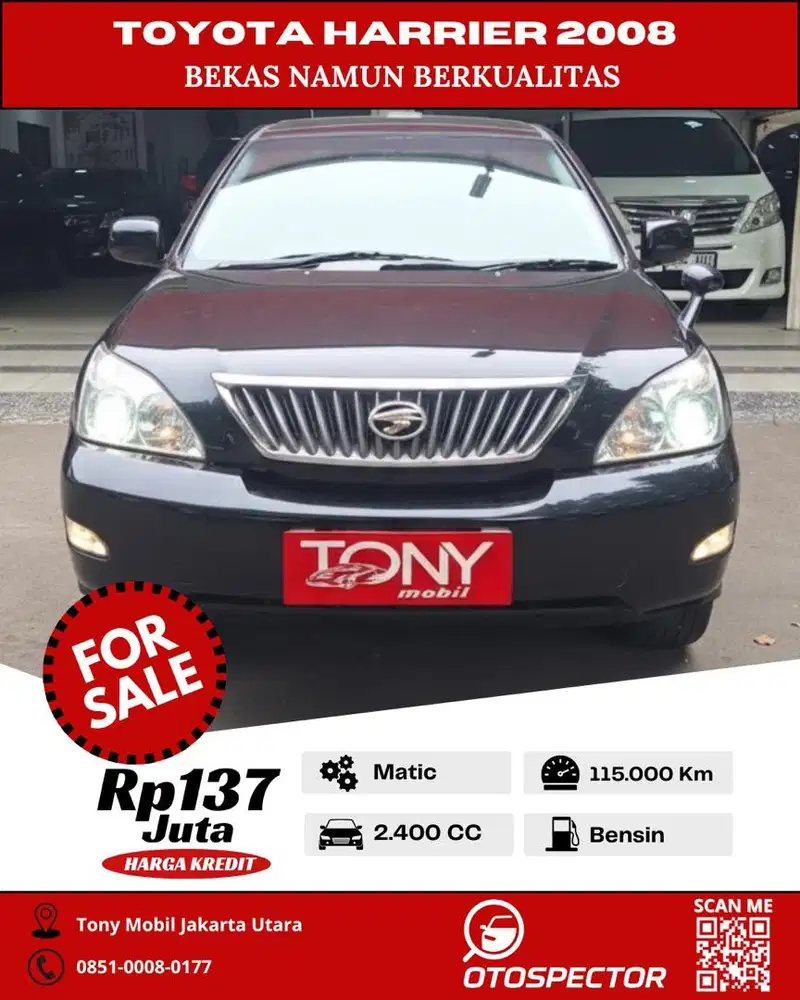 Toyota Harrier 2.4L Premium Sound 2008 Hitam