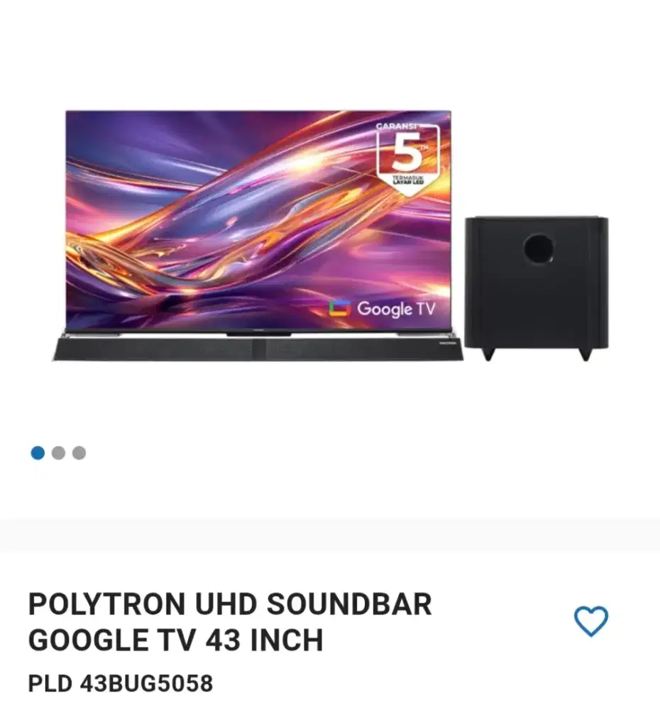 POLYTRON UHD SOUNDBAR GOOGLE TV 43 INCH