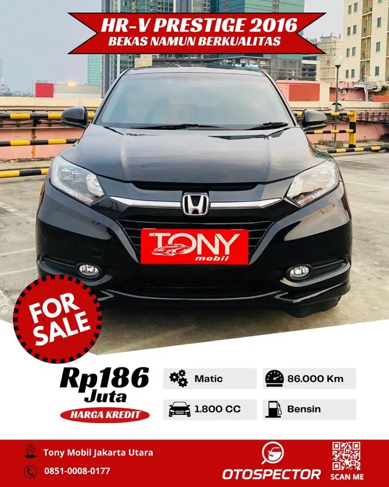 Prestige Sunroof Honda HRV 1.8 2016 Hitam