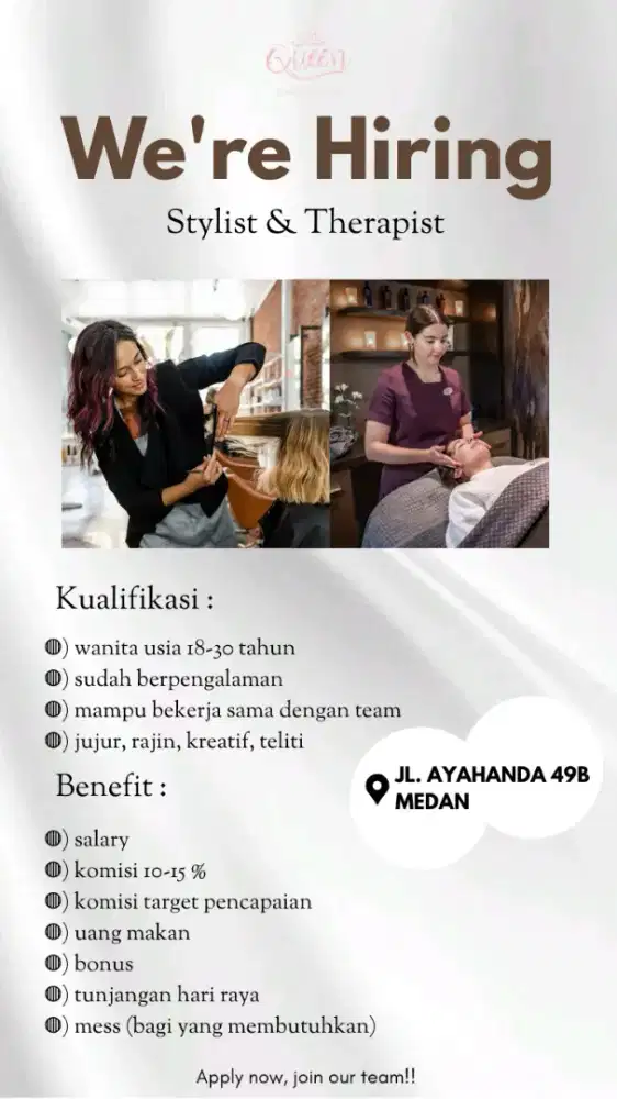 DIBUTUHKAN SEGERA ASISTEN SALON