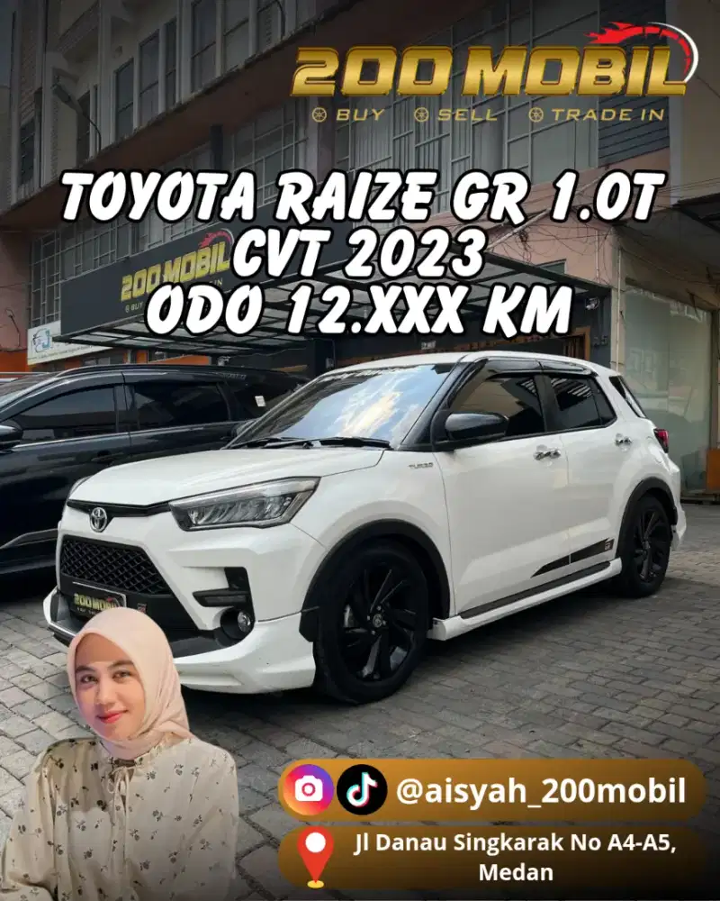 [Like New ‼️] Toyota Raize GR 1.0T S A/T 2023, Warna Putih