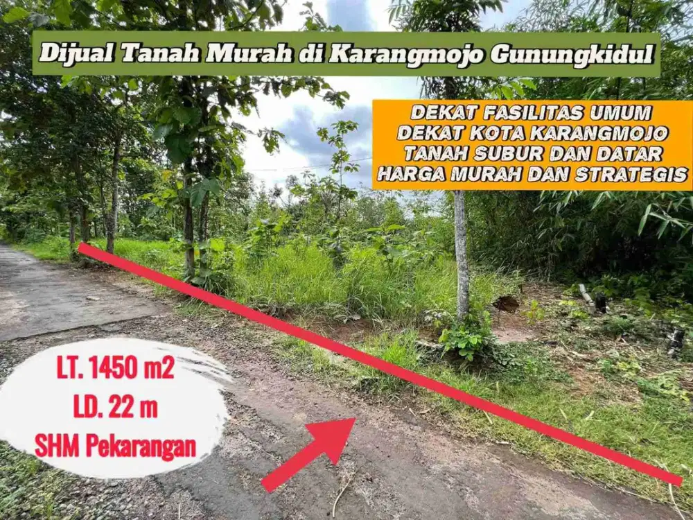 Tanah strategis pekarangan dikota Karangmojo Gunungkidul Yogyakarta