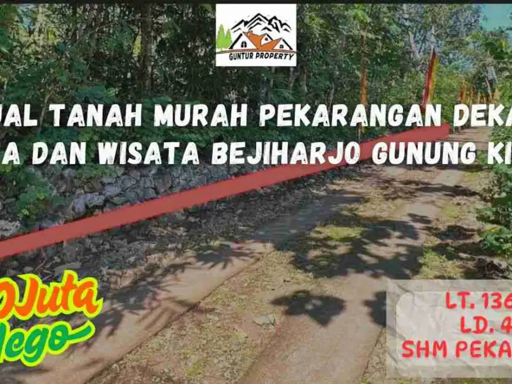Tanah Pekarangan Murah Strategis Di Utara kota Wonosari Gunungkidul Yogyakarta