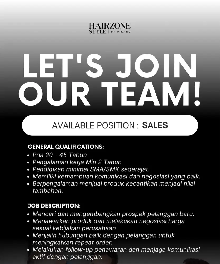 LOWONGAN KERJA SALES