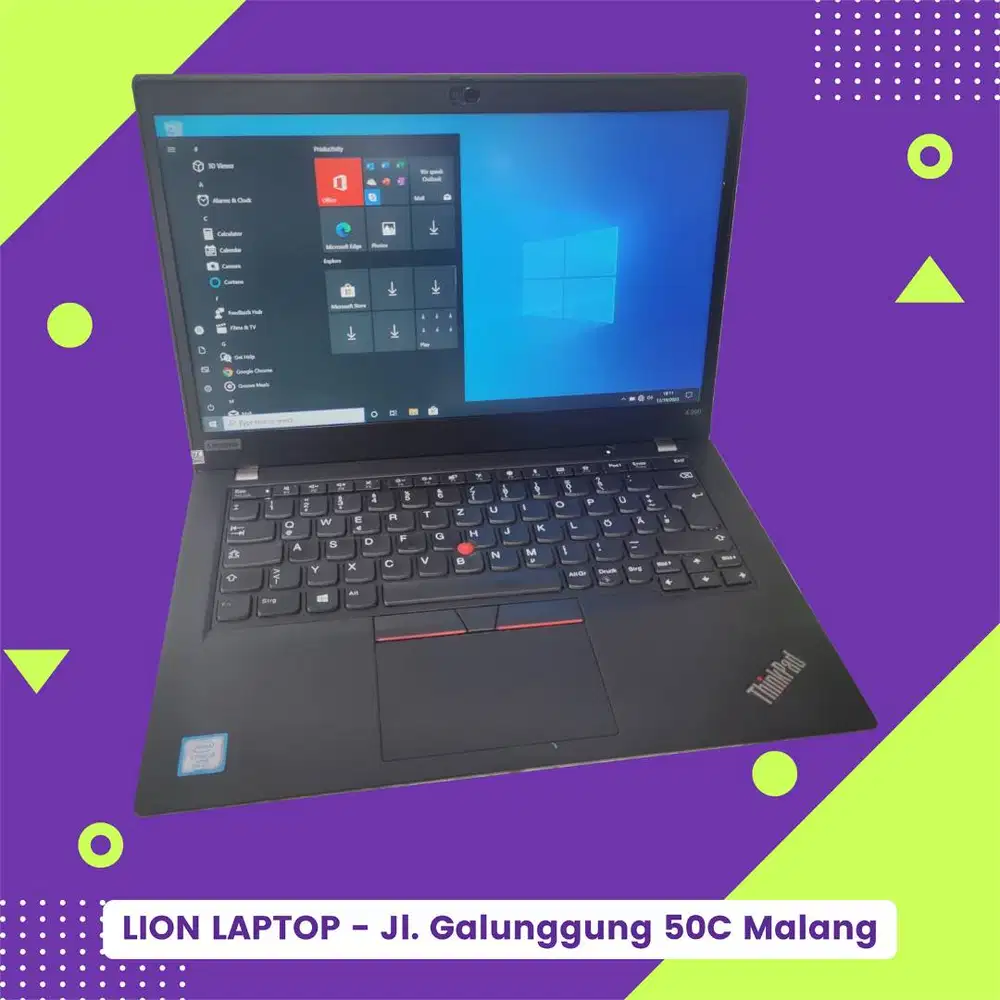 RAM 16GB SSD 256GB Core i5 Gen 8 Slim Lenovo Thinkpad X390 [21|11]