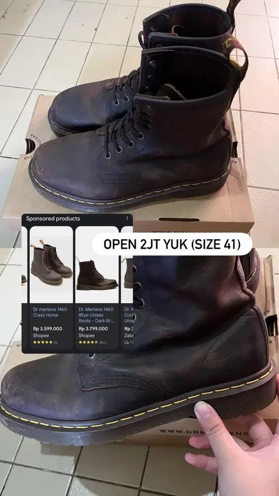 DR Martens 1460 Crazyhorse Dark Brown