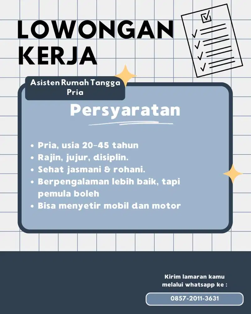 Asisten Rumah Tangga Pria