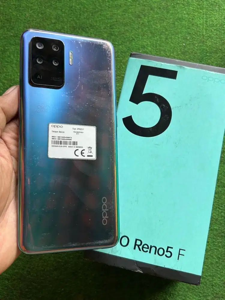 oppo reno 5f 8/128gb layar retak sehelai