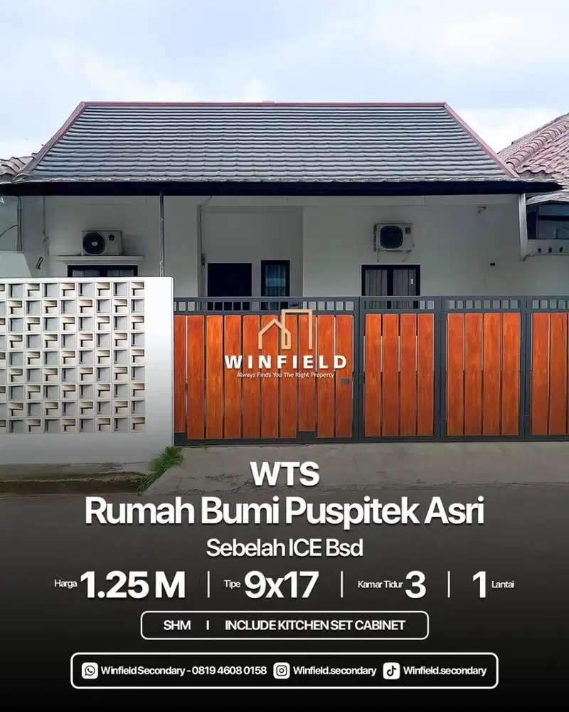 Rumah Di Jual Di Bumi Puspitek Asri, BSD