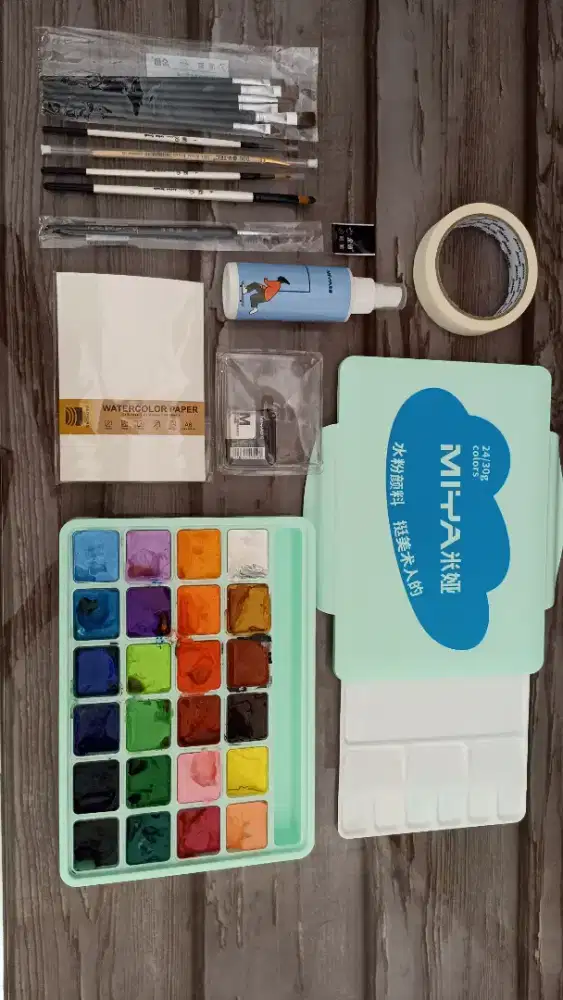 [Semarang Barat/Limbangan] Miya Himi Gouache Cat Air Lukis 24 Warna