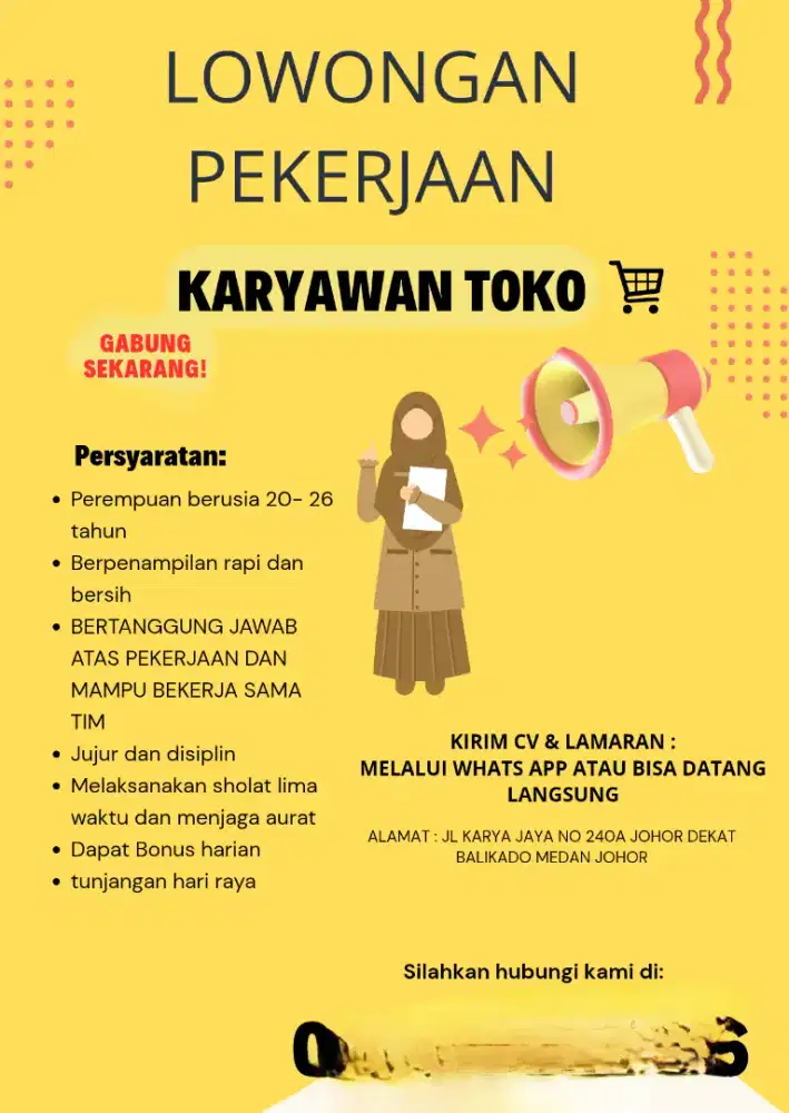 Lowongan kerja penjaga toko