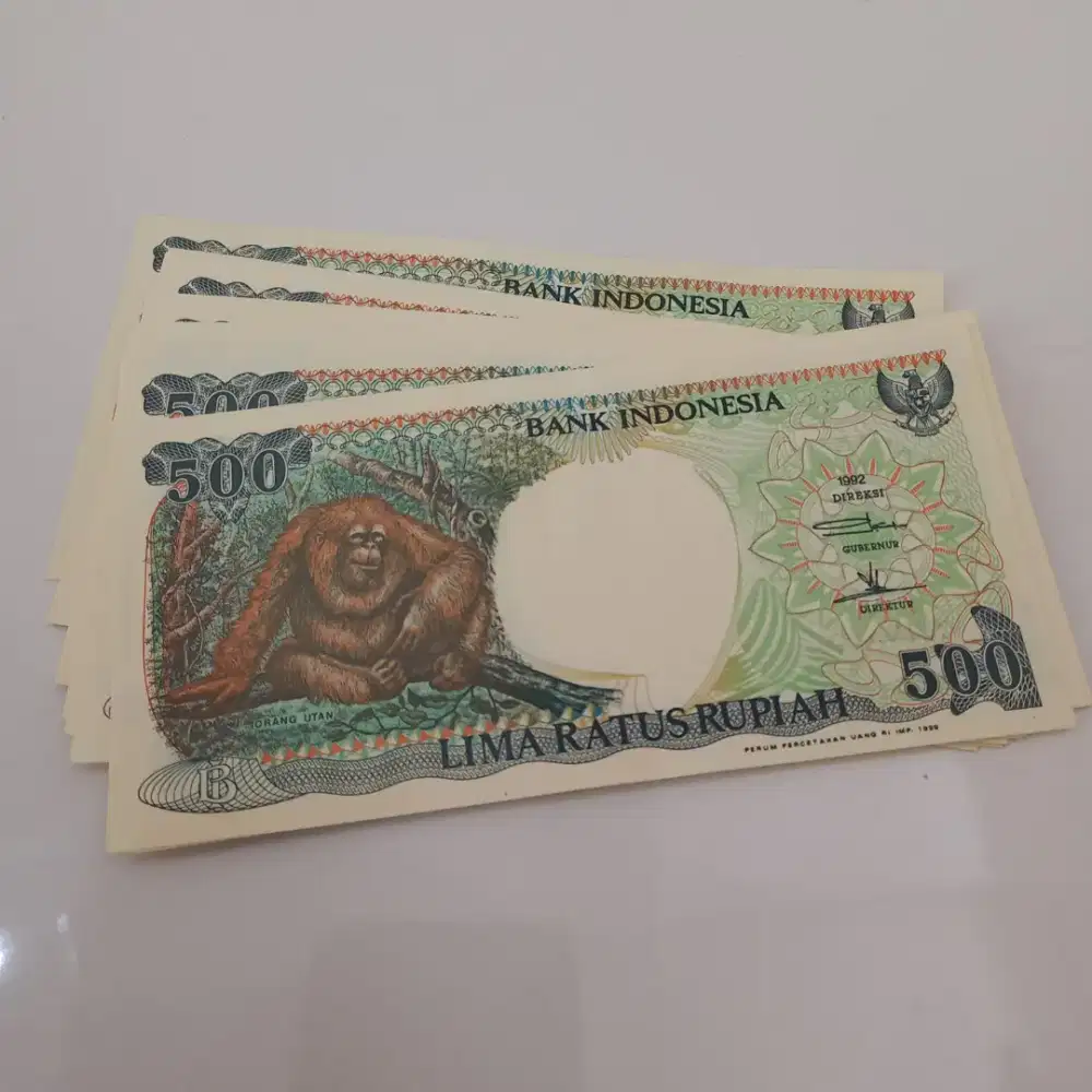 Uang Kuno 500 orang utan emisi 1992 orangutan