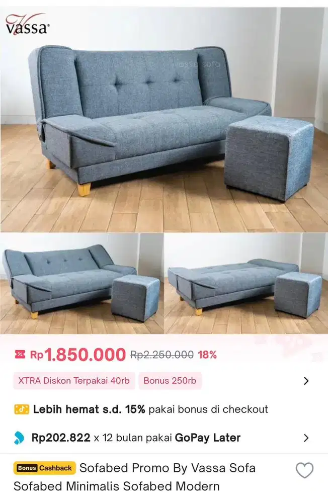 Preloved SOFA vassa (bonus STOOL)