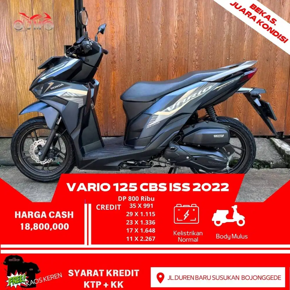 VARIO 125 CBS ISS 2022 GEN 2 PAJAK PUANJANG NO PR SIAP PAKAI