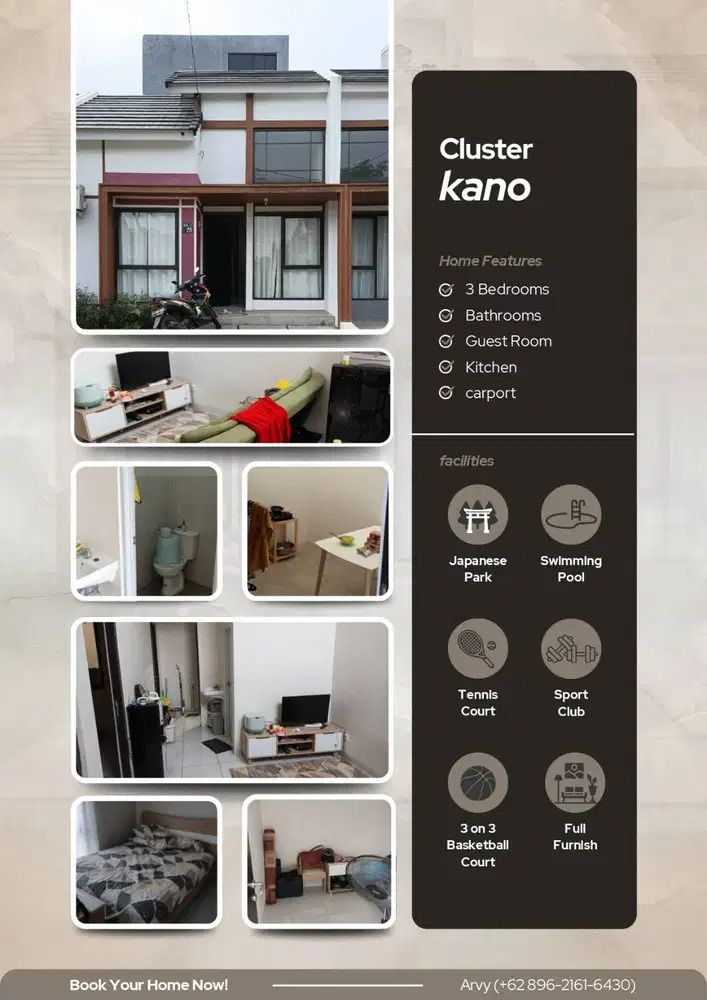 Disewakan / Over Kredit Rumah Kanapark Cluster Kano