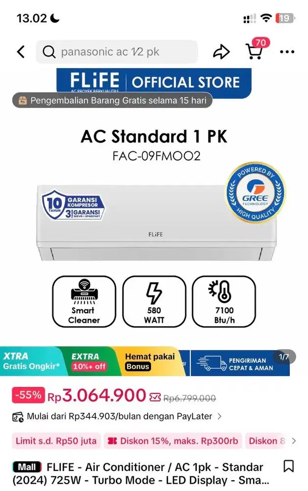 AC FLIFE GREE 1pk BARU