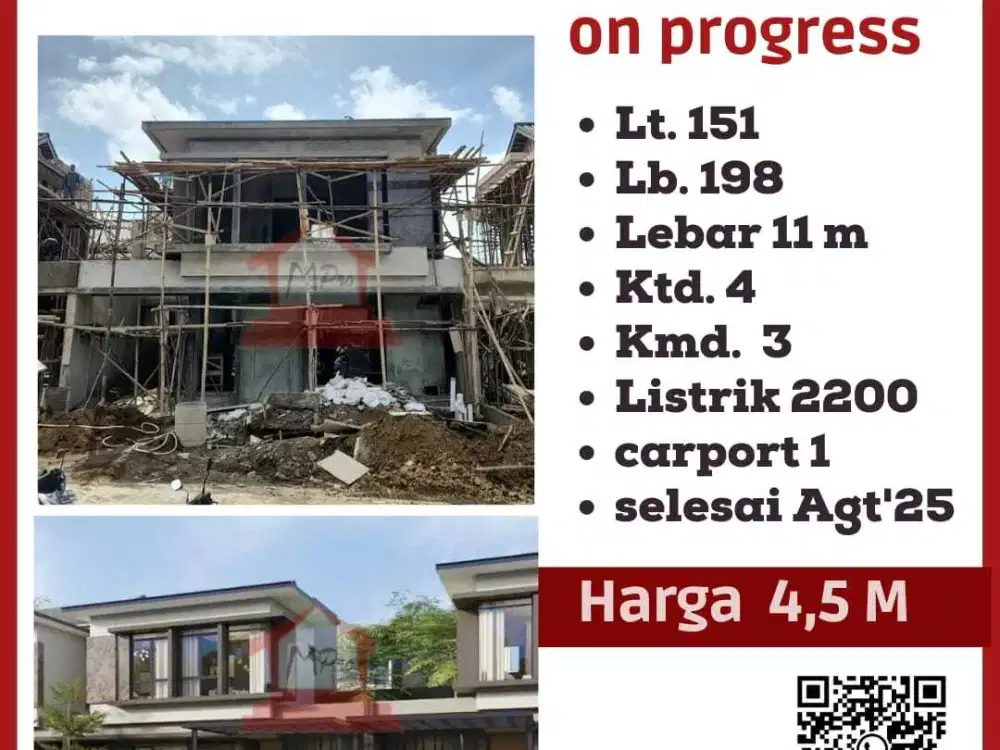 Dijual rumah on progress di Kotabaru Parahyangan