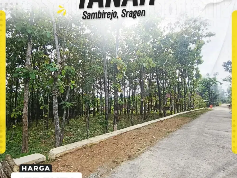 Dijual Tanah Datar Harga Murah Di Sambirejo Sragen Cocok Untuk Investasi