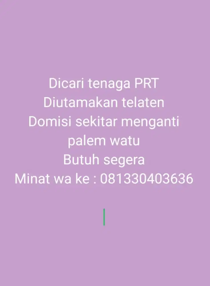 Dicari PRC wanita