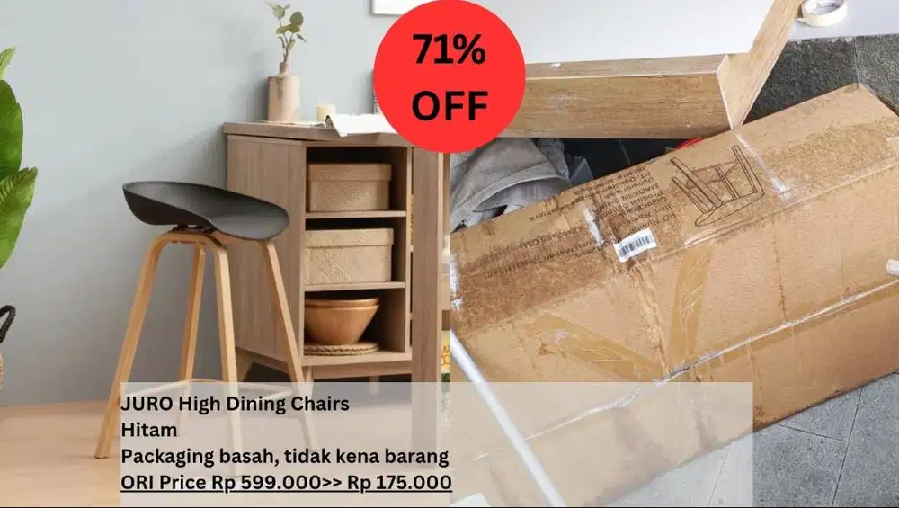 Heim Studio JURO Kursi Makan Tinggi Hitam