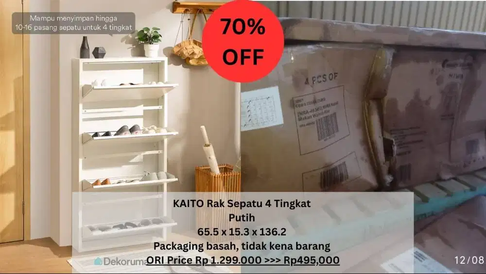 Heim Studio KAITO Rak Sepatu 4 Tingkat – Putih