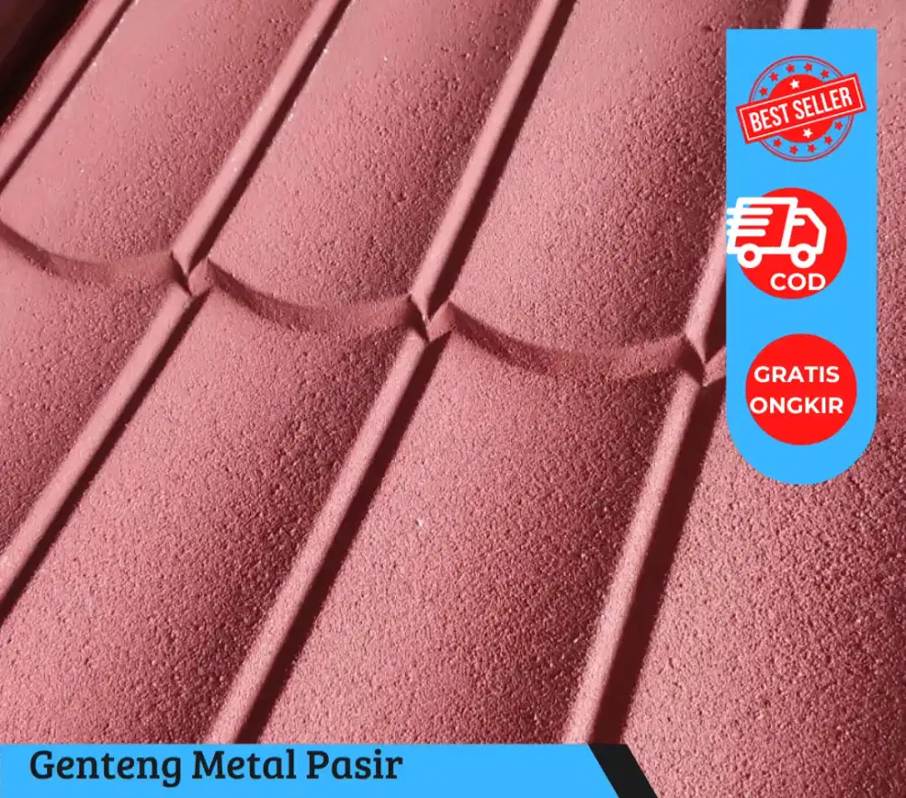 Genteng metal pasir 0.25 merah maroon