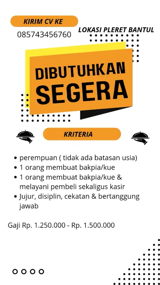 Segera Dibutuhkan Tenaga Produksi Bakpia