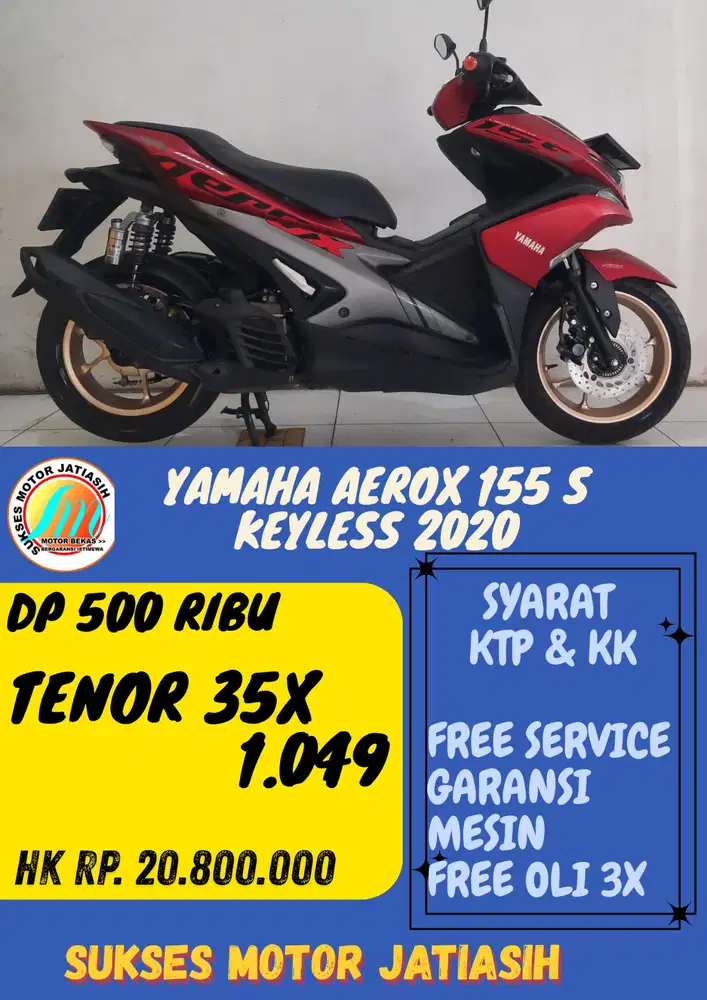 DP MURAH YAMAHA AEROX 155 S KEYLESS 2020 DP 500 RIBU BISA CASH/KREDIT