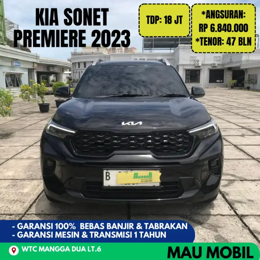 KM 20rb ANTIK, KIA Sonet Premiere 2024/2023 Hitam