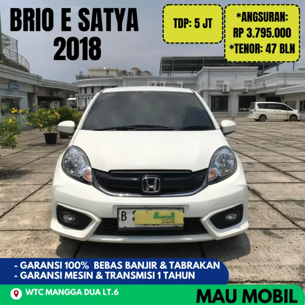 TDP 5JT, Brio E Satya At 2018/2019 Putih, KM 70rb