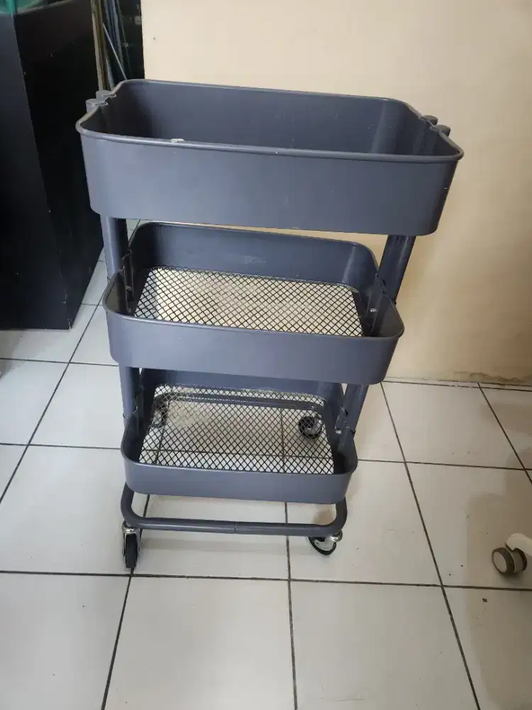 IKEA Raskog Trolley warna abu, untuk usaha klinik, salon, kantor, rumh