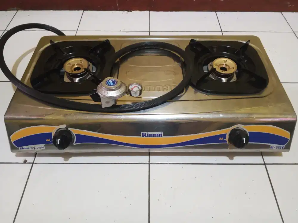 Kompor gas Rinnai 2 tungku + selang regulator