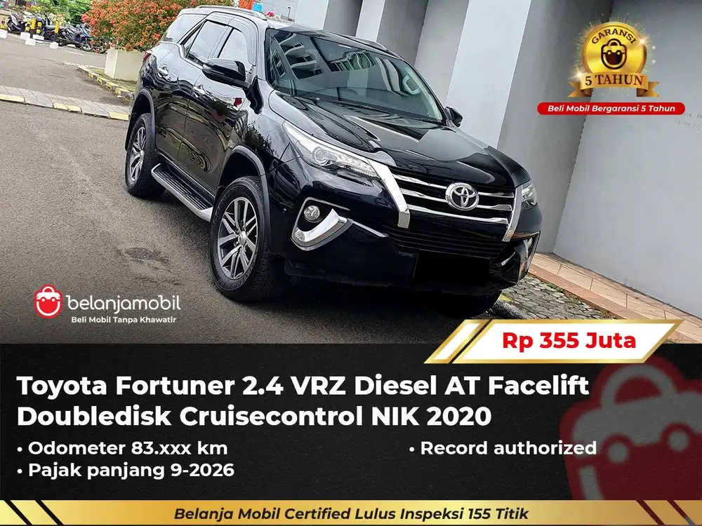[ GARANSI 5TH ] Toyota Fortuner 2.4 VRZ Diesel AT Facelift 2020/2021